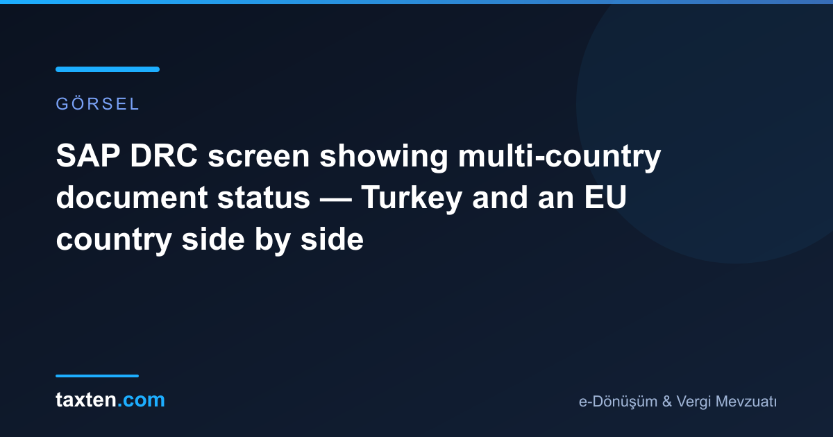 SAP DRC screen showing multi-country document status — Turkey and an EU country side by side